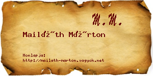 Mailáth Márton névjegykártya
